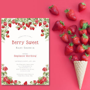 Invitation Baby shower de fraise douce Berry moderne