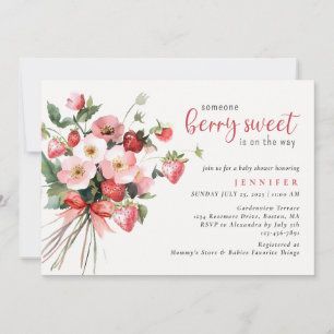 Invitation Baby shower de fraise douce Berry moderne