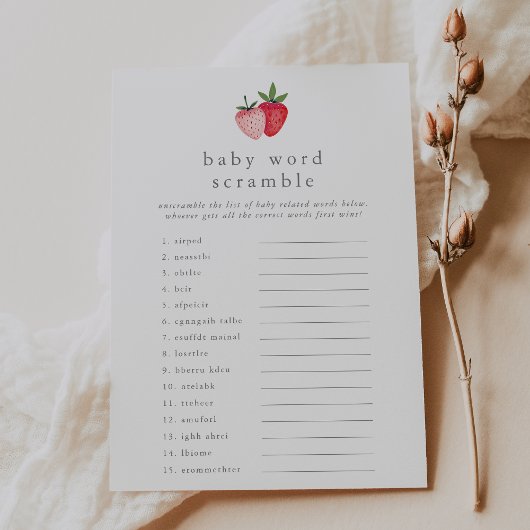 Invitation Baby shower de fraise HEIDI Jeu de rugissement