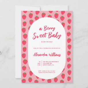 Invitation Baby shower de fraise pour bébé fille