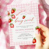 Invitation Baby shower de fraise sucrée Coquette Berry