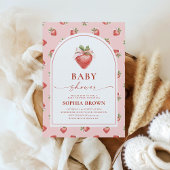 Invitation Baby shower de fraises moderne