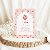Invitation Baby shower de fraises moderne
