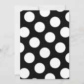 Invitation Baby shower de frontière Polka noir et blanc (Dos)