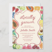 Invitation Baby shower de fruits cultivés localement (Devant)