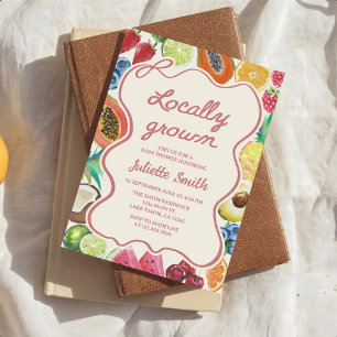 Invitation Baby shower de fruits cultivés localement