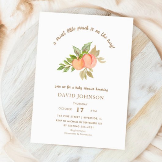 Invitation Baby shower de fruits doux à la petite chair