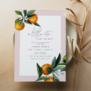Invitation Baby shower de fruits orange de la petite fille Cu