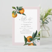 Invitation Baby shower de fruits orange de la petite fille Cu (Debout devant)
