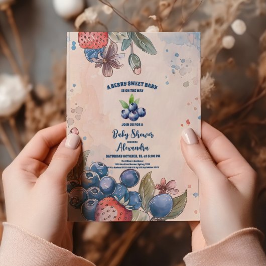 Invitation Baby shower de fruits sucrés de Berry