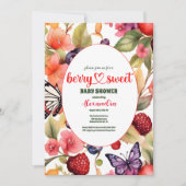 Invitation Baby shower de fruits sucrés de Berry (Devant)