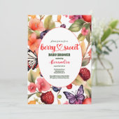Invitation Baby shower de fruits sucrés de Berry (Debout devant)