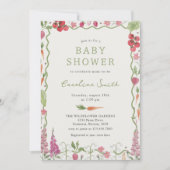 Invitation Baby shower de fruits végétaux du marché agricole (Devant)