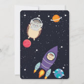 Invitation Baby shower de galaxie de Hedgehog Space Navy (Dos)