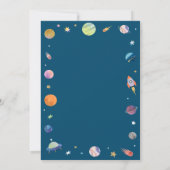 Invitation Baby shower de galaxie spatiale (Dos)
