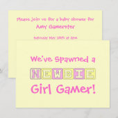 Invitation Baby shower de gamer (Devant / Derrière)