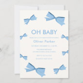 Invitation Baby shower de garçon à cadre bleu simple (Devant)