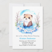 Invitation Baby shower de garçon à Otter modifiable (Devant)