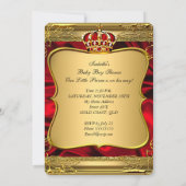 Invitation Baby shower de garçon afro-américain Red Gold (Dos)