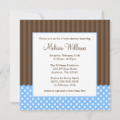 Invitation Baby shower de garçon aux points de cigogne Brown (Dos)