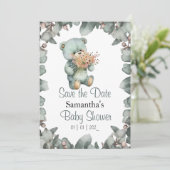 Invitation Baby shower de garçon Beary Cute (Debout devant)