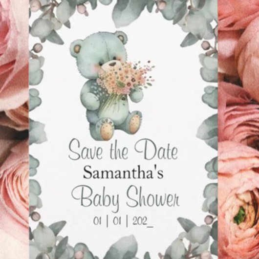 Invitation Baby shower de garçon Beary Cute