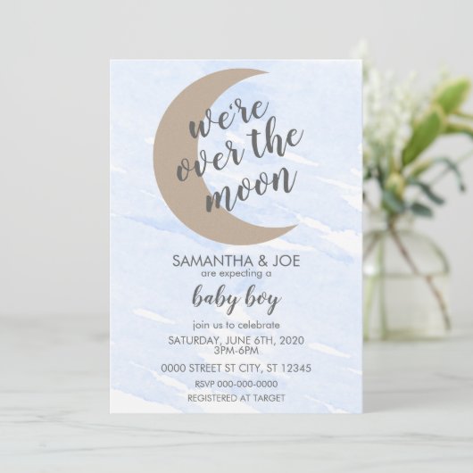 INVITATION BABY SHOWER DE GARÇON BÉBÉ (Debout devant)