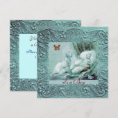 Invitation BABY SHOWER DE GARÇON BLEU AVEC Champagne BOUTEILL (Devant / Derrière)