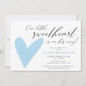 Invitation baby shower de garçon bleu blanc de Valentines mod (Devant)