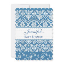BABY SHOWER DE GARÇON Bleu Vintage Damas Modèle A0