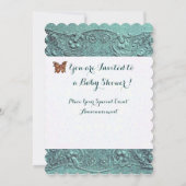 INVITATION BABY SHOWER DE GARÇON BLEUE, BOUTEILLE, ESCALIERS  (Dos)