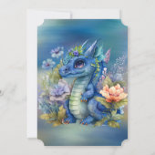 Invitation Baby shower de garçon Blue Dragon (Dos)