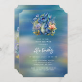 Invitation Baby shower de garçon Blue Dragon (Devant / Derrière)