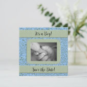 Invitation Baby shower de garçon Blue Green Paisley (Debout devant)