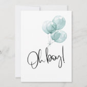 Invitation Baby shower de garçon Blue Grey (Dos)