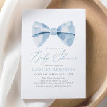 Invitation Baby shower de garçon Bowtie en aquarelle bleu<br><div class="desc">Invitations amis et famille pour fêter un petit sur le chemin avec cette invitation simple et élégante baby shower.</div>