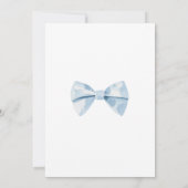 Invitation Baby shower de garçon Bowtie en aquarelle bleu (Dos)