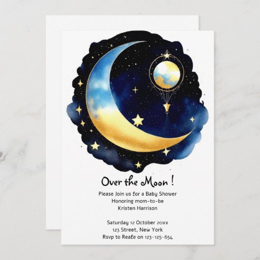 Invitation Baby shower de garçon Celestial Dreamscape (Devant / Derrière)