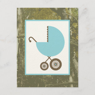 Invitation Baby shower de garçon - chariot et camouflage