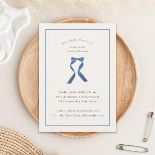 Invitation Baby shower de garçon classique de la boue bleue s