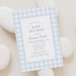 Invitation Baby shower de garçon classique En vichy bleu<br><div class="desc">Invitations amis et famille à partager dans la joie de l'arrivée de votre petit avec cette élégante invitation de baby shower bleu en vichy.</div>