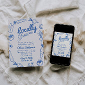 Invitation Baby shower De Garçon Cultivé Localement À La Main