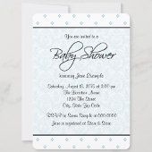 Invitation Baby shower de garçon Damask bleu