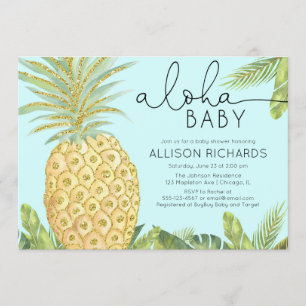 Invitation Baby shower de garçon d'ananas ou de neutre de