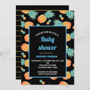 Invitation Baby shower de garçon d'ananas tropical