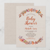 Invitation Baby shower de garçon d'automne de Burl (Devant / Derrière)