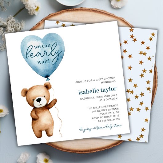 Invitation Baby shower de garçon de ballons de l'o