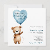 Invitation Baby shower de garçon de ballons de l'o (Devant)