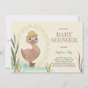 Invitation Baby shower de garçon de canard rustiqu