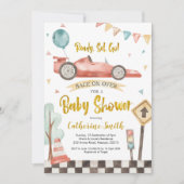 Invitation Baby shower de garçon de course (Devant)
